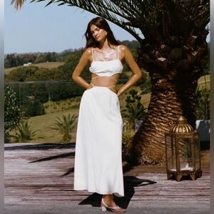 *NWT* Sabo Skirt: White Maxi Cut Out Skirt
